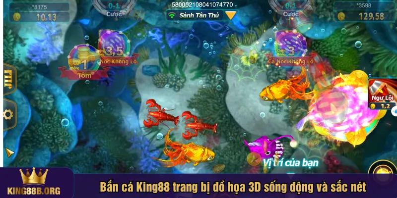 Bắn cá King88 trang bị đồ họa 3D sống động và sắc nét