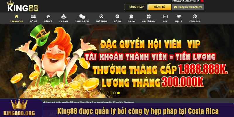 King88 được quản lý bởi công ty hợp pháp tại Costa Rica