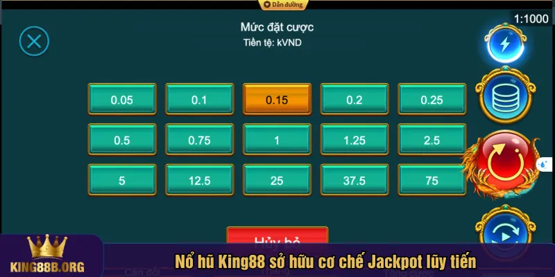 Nổ hũ King88 sở hữu cơ chế Jackpot lũy tiến